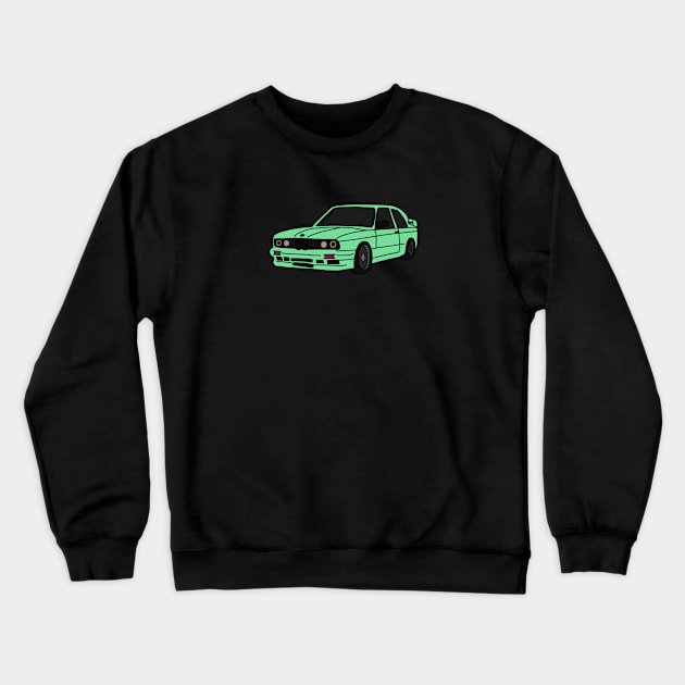 Nostalgic Green Car Crewneck Sweatshirt by Eclipse in Flames